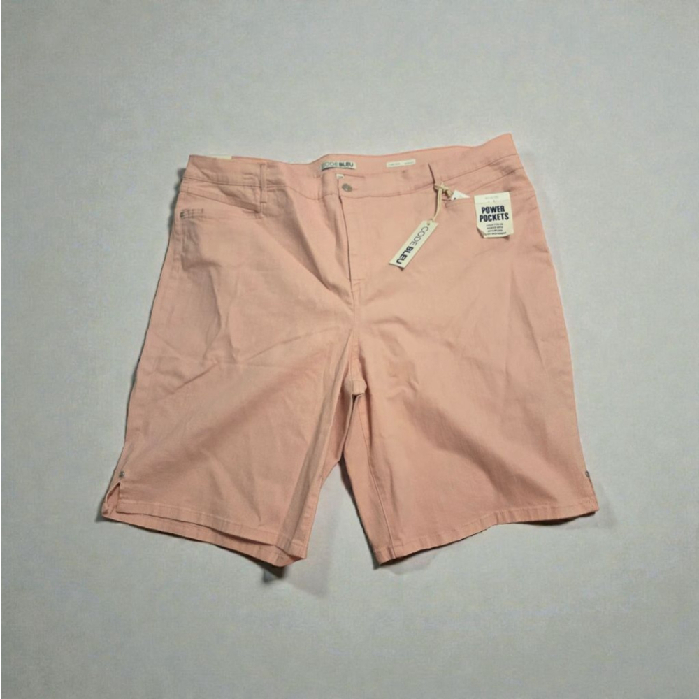 CODE BLEU Pink Chelsea Classic Rise Bermuda Shorts 24W - Picture 2 of 7